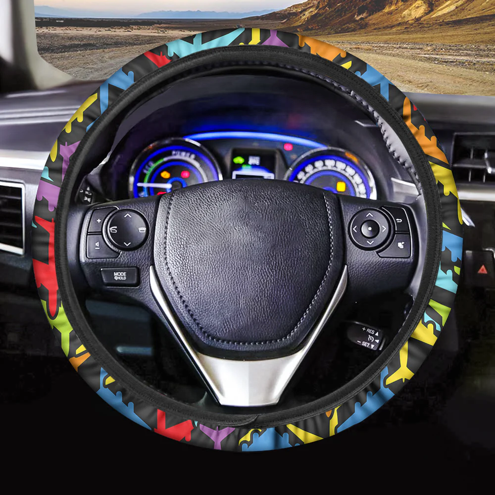 Super Colourful Airplanes Designed Car Steering Wheel Cover