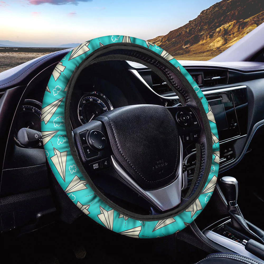 Super Cool Paper Airplanes Designed Car Steering Wheel Cover - Image 2