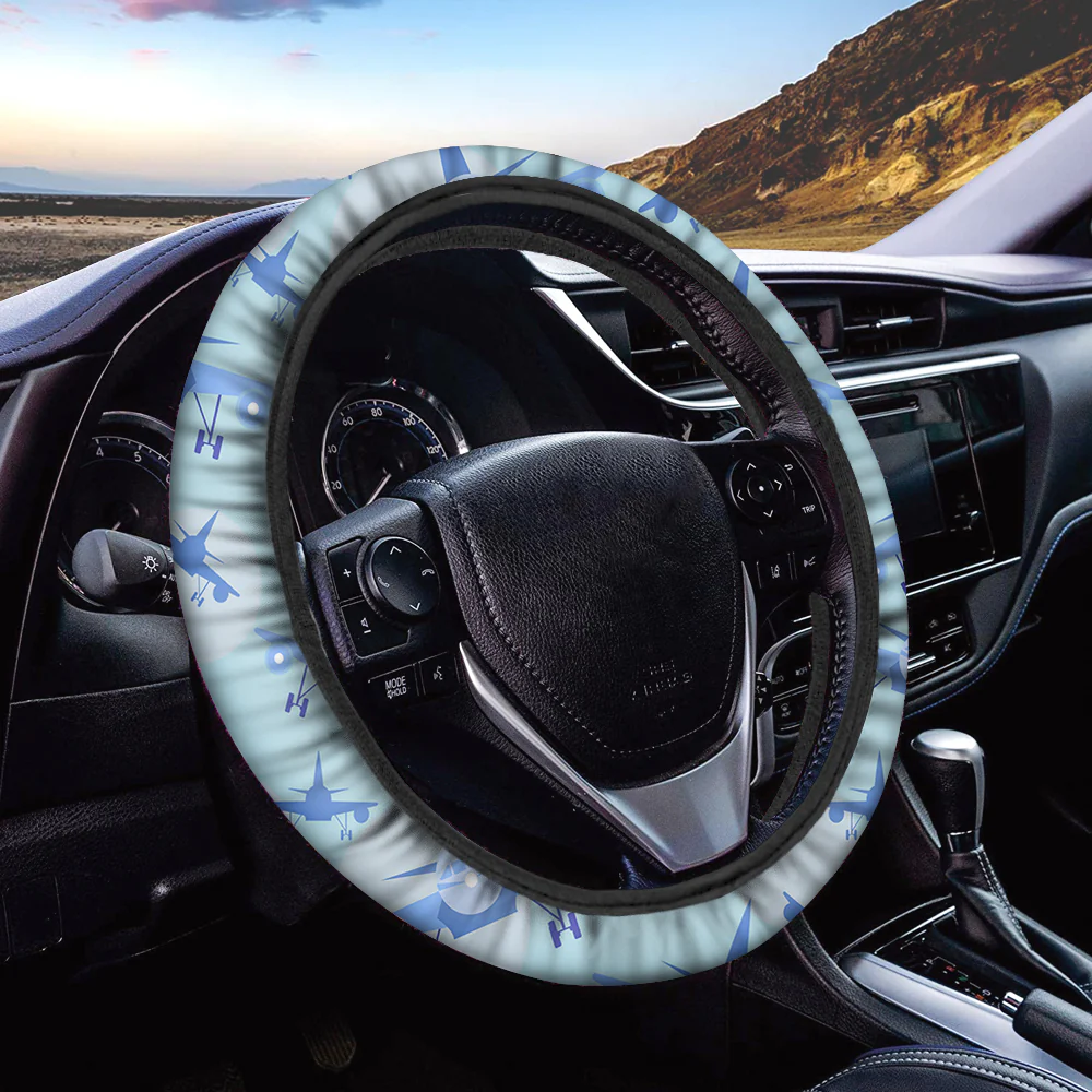 Super Funny Airplanes Designed Car Steering Wheel Cover - Image 2