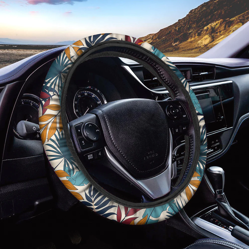 Super Leafs Designed Car Steering Wheel Cover - Image 2