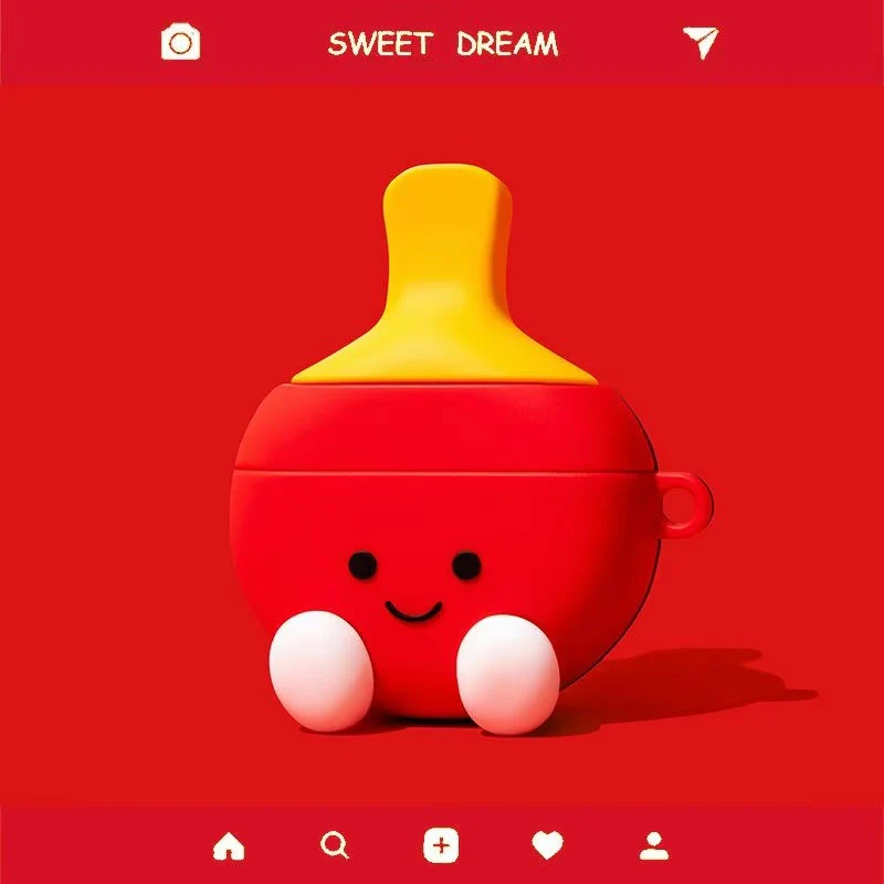 Table tennis Designed AirPods Protective Cover: Cute Cartoon Silicone Soft Shell