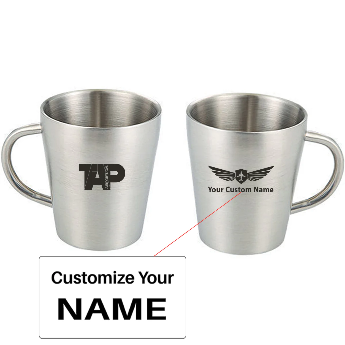 TAP Portugal Airlines Designed Stainless Steel Coffee Mugs - Image 5