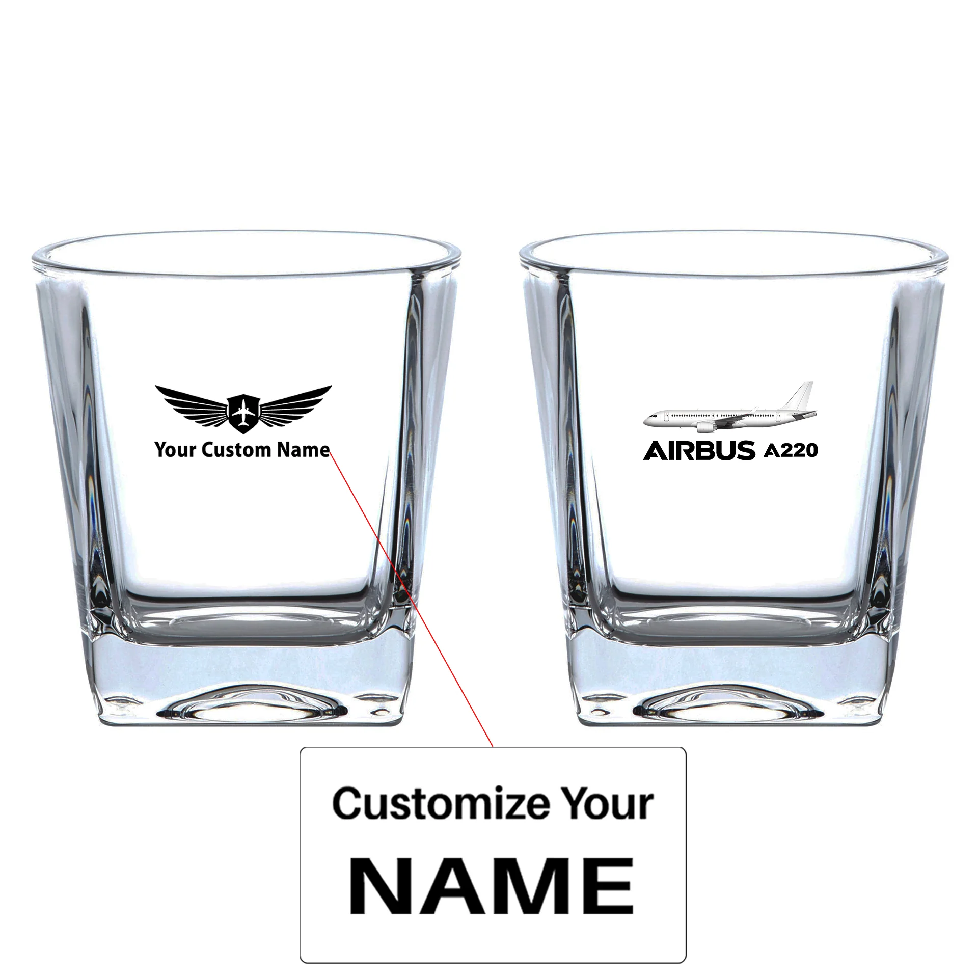 The Airbus A220 Designed Whiskey Glass