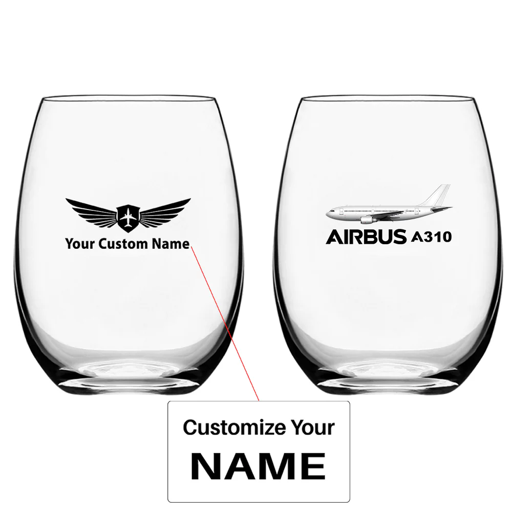 The Airbus A310 Designed Water & Drink Glasses