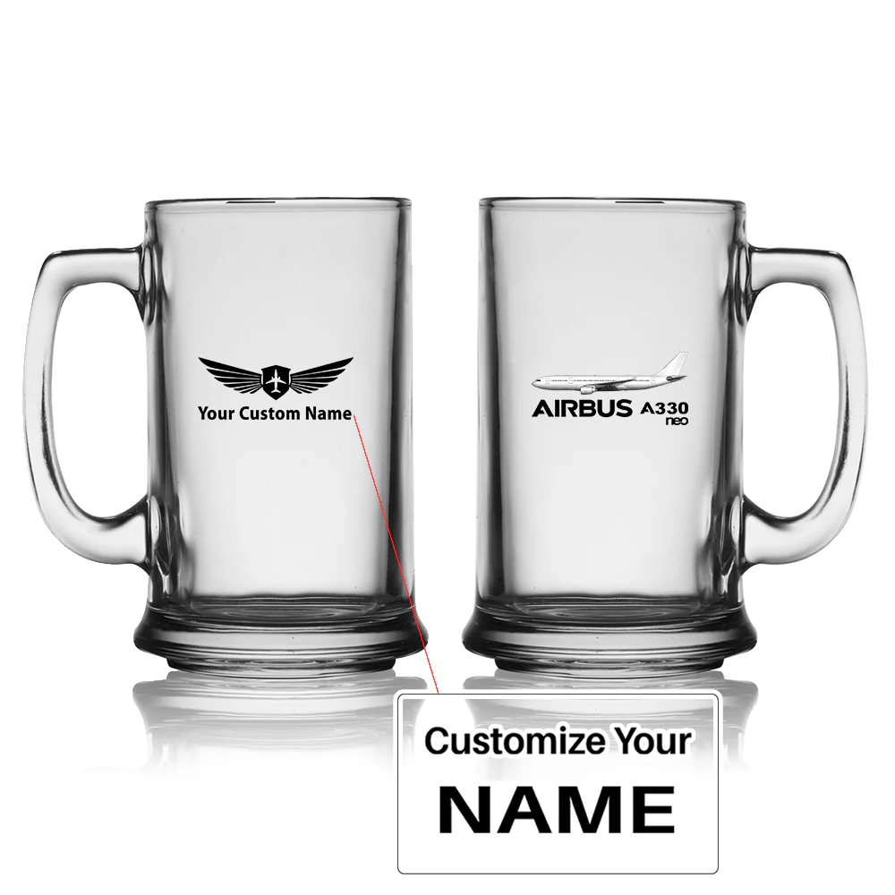 The Airbus A330neo Designed Beer Glass with Holder