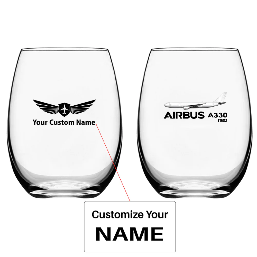 The Airbus A330neo Designed Water & Drink Glasses
