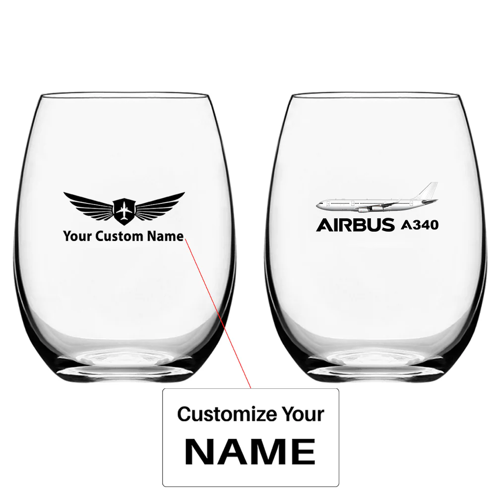 The Airbus A340 Designed Water & Drink Glasses