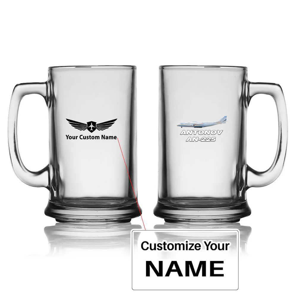 The Antonov AN-225 Designed Beer Glass with Holder