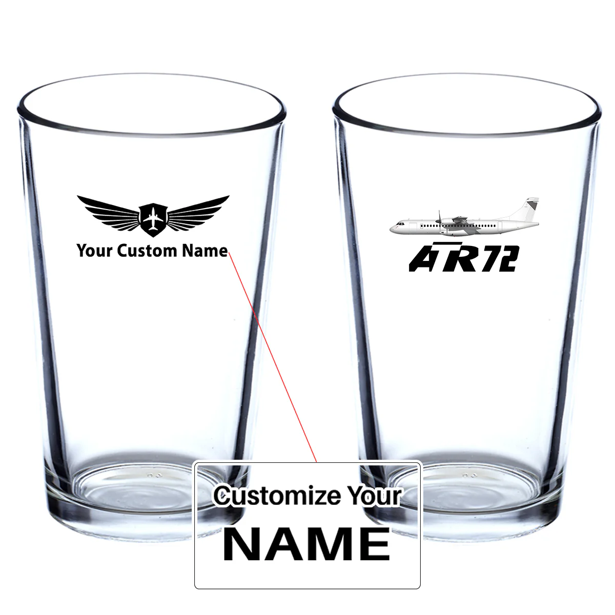 The ATR72 Designed Beer & Water Glasses