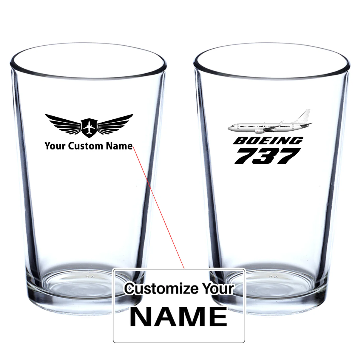 The ATR72 Designed Beer & Water Glasses
