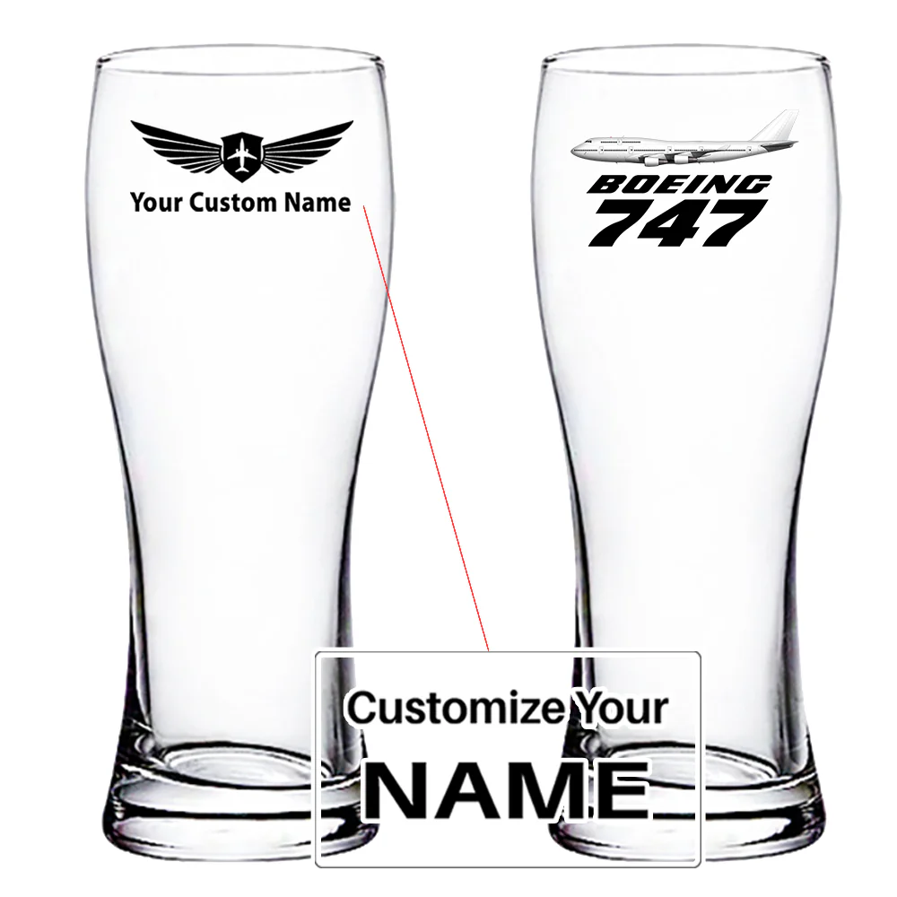 The Boeing 747 Designed Pilsner Beer Glasses