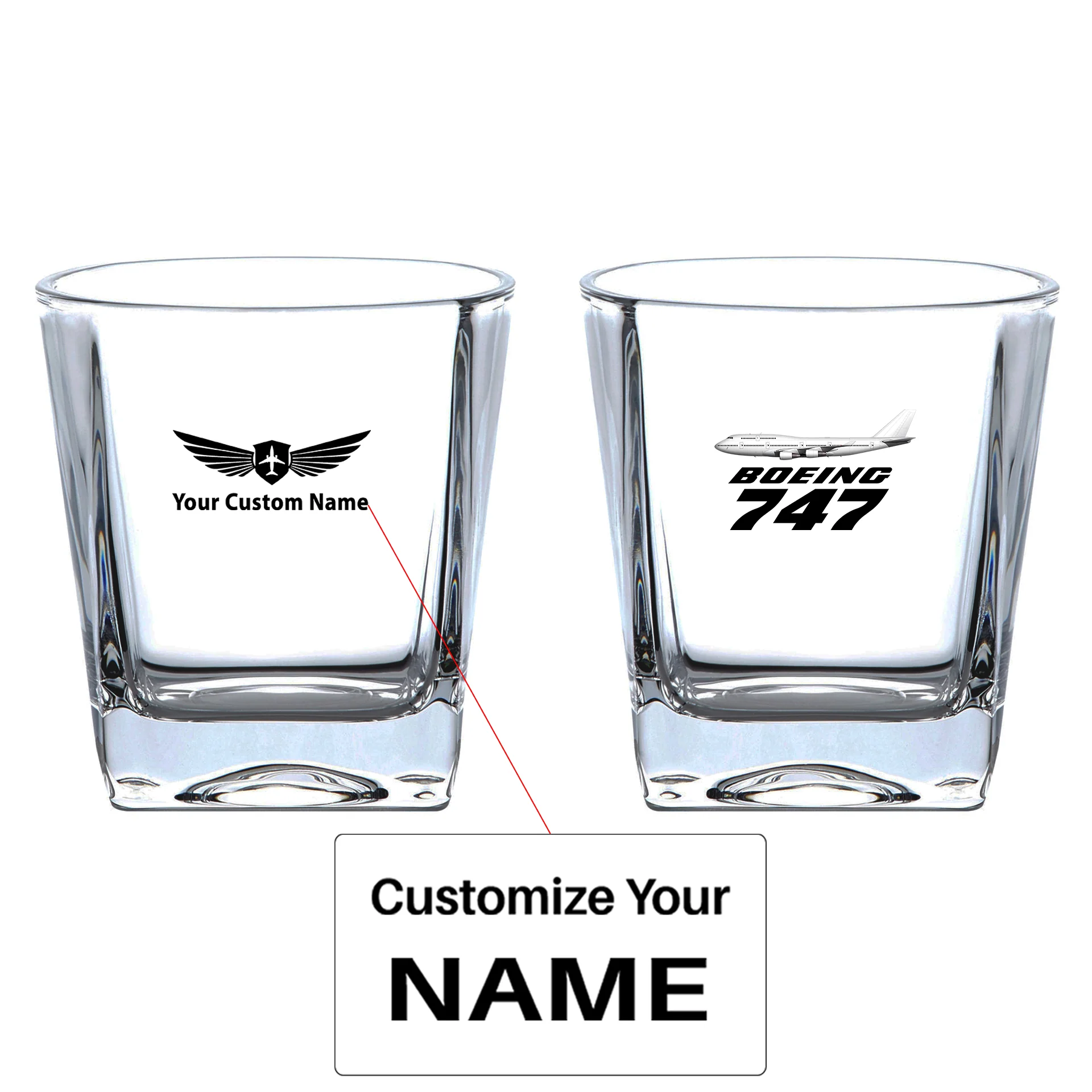 The Boeing 747 Designed Whiskey Glass