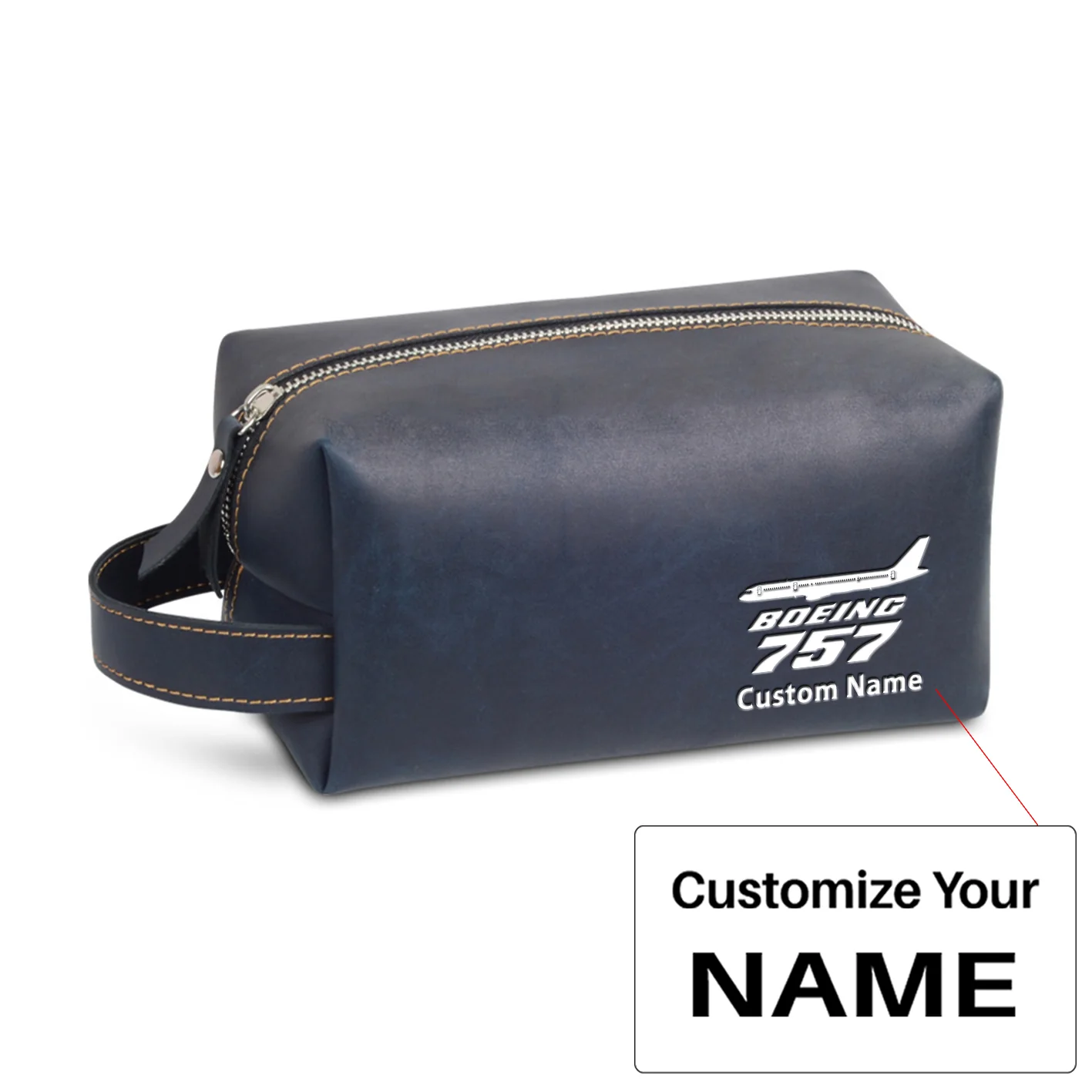 The Boeing 757 Designed Leather Clutch Toiletry Bag - Image 3