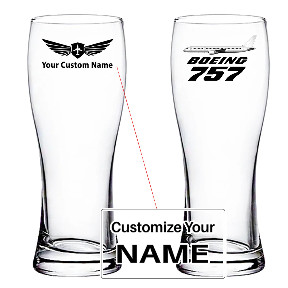 The Boeing 757 Designed Pilsner Beer Glasses