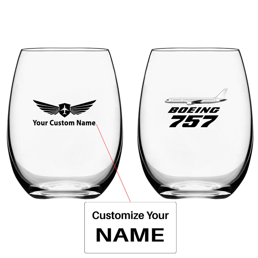 The Boeing 757 Designed Water & Drink Glasses