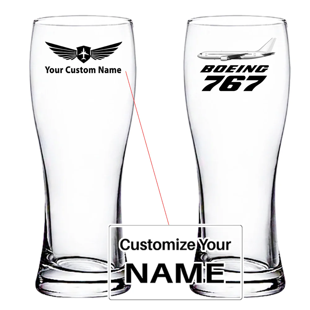 The Boeing 767 Designed Pilsner Beer Glasses