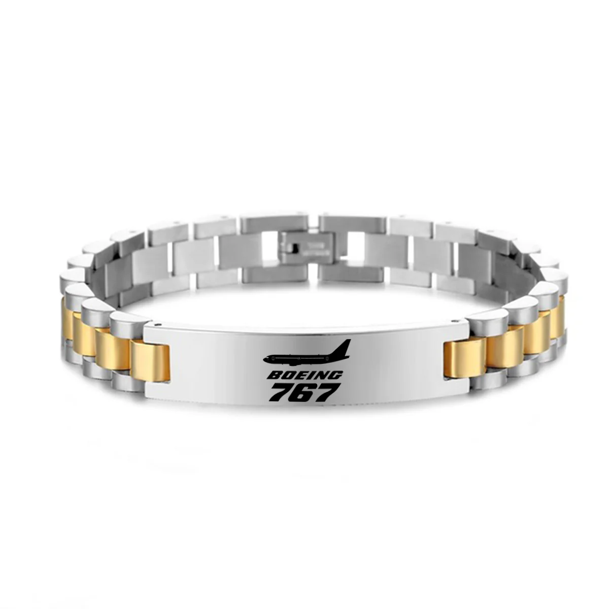 The Boeing 767 Designed Stainless Steel Chain Bracelets - Image 3