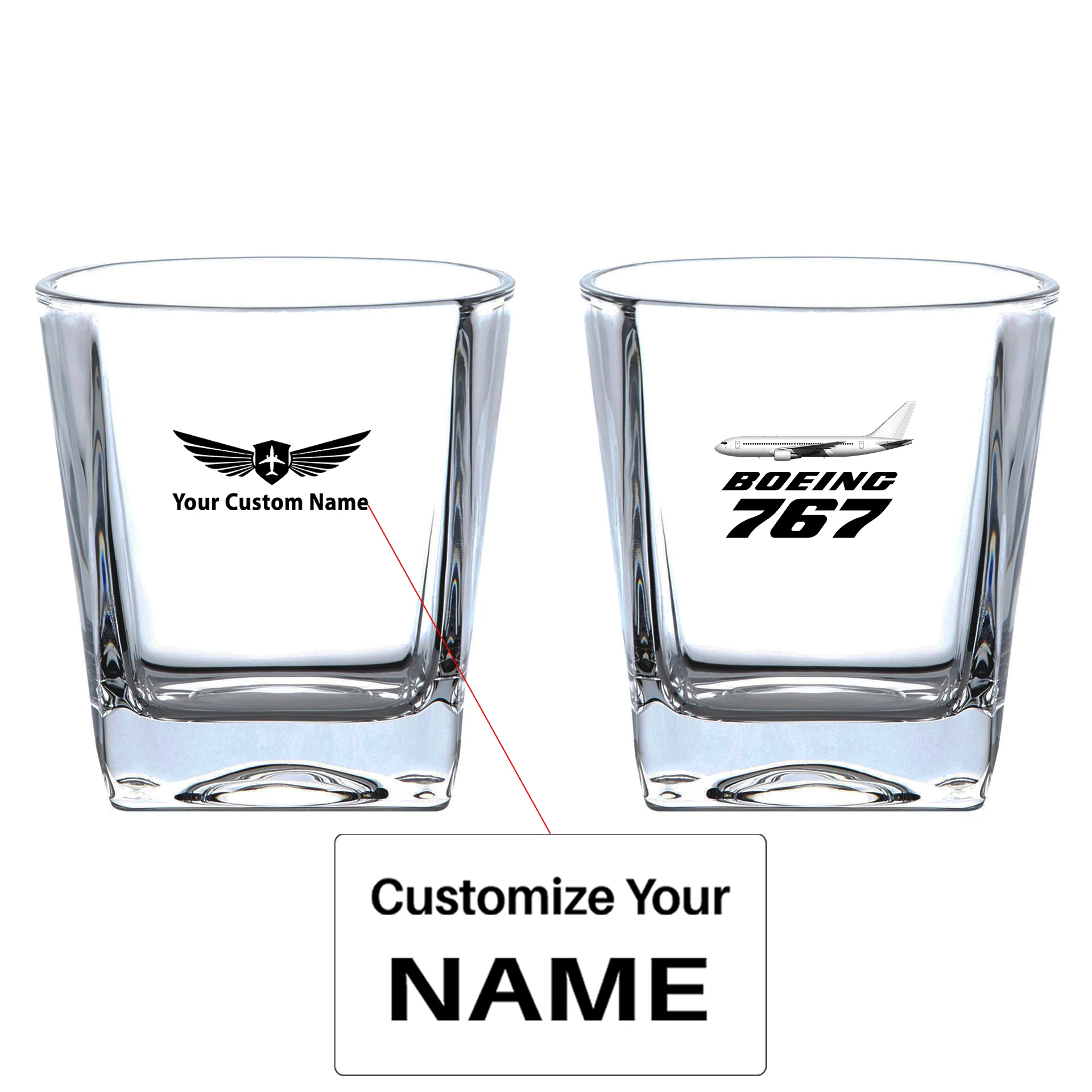 The Boeing 767 Designed Whiskey Glass