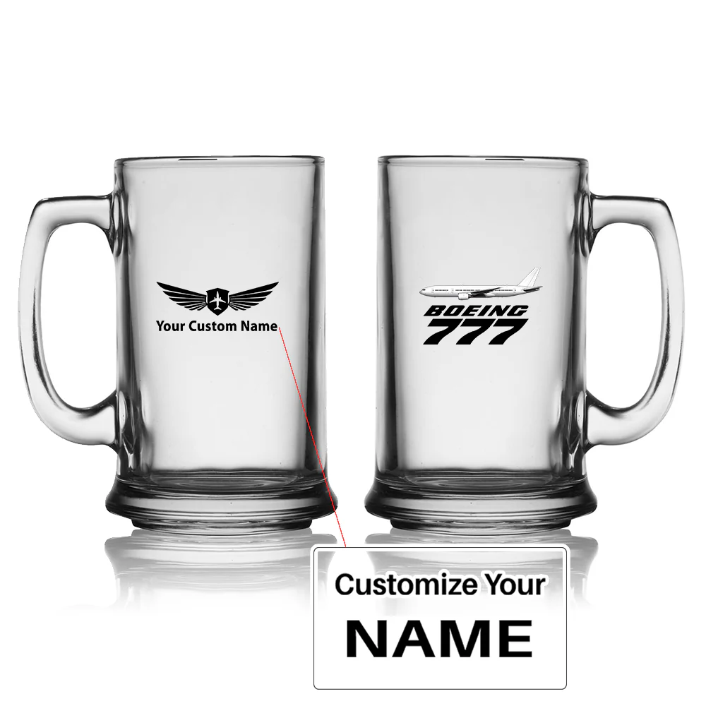 The Boeing 777 Designed Beer Glass with Holder