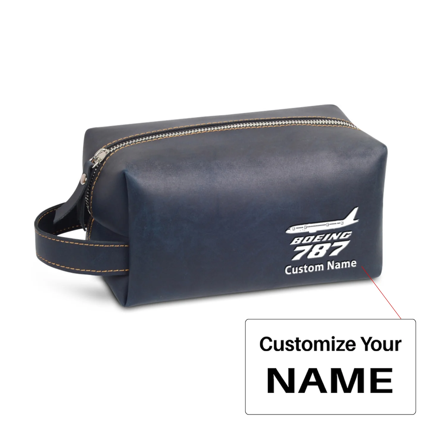 The Boeing 787 Designed Leather Clutch Toiletry Bag - Image 3