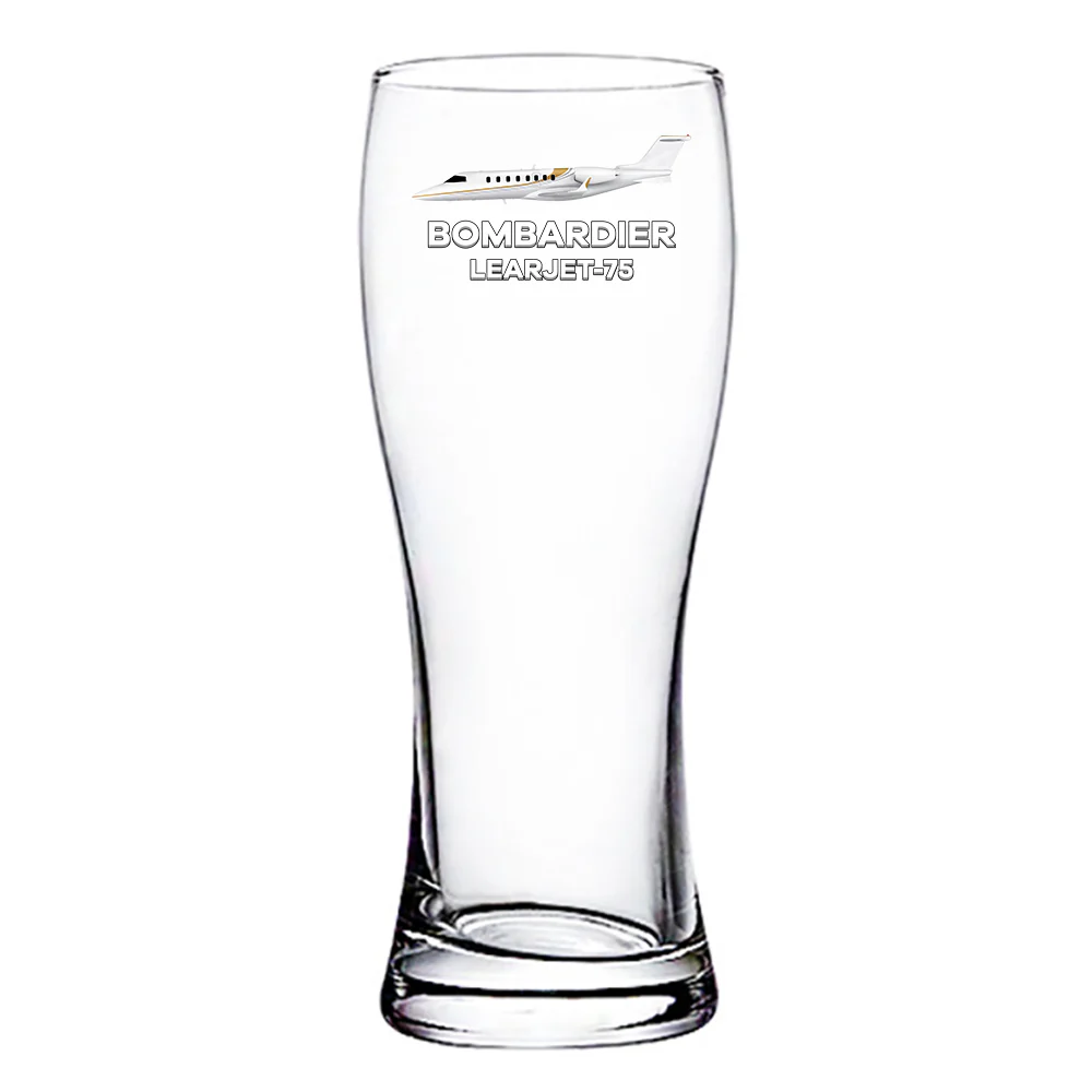 The Bombardier Learjet 75 Designed Pilsner Beer Glasses - Image 2