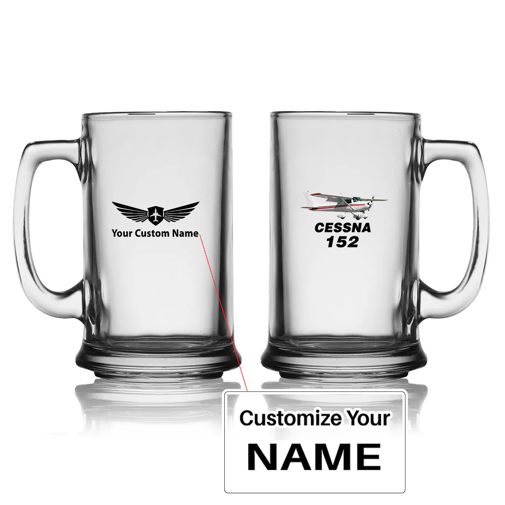 The Cessna 152 Designed Beer Glass with Holder
