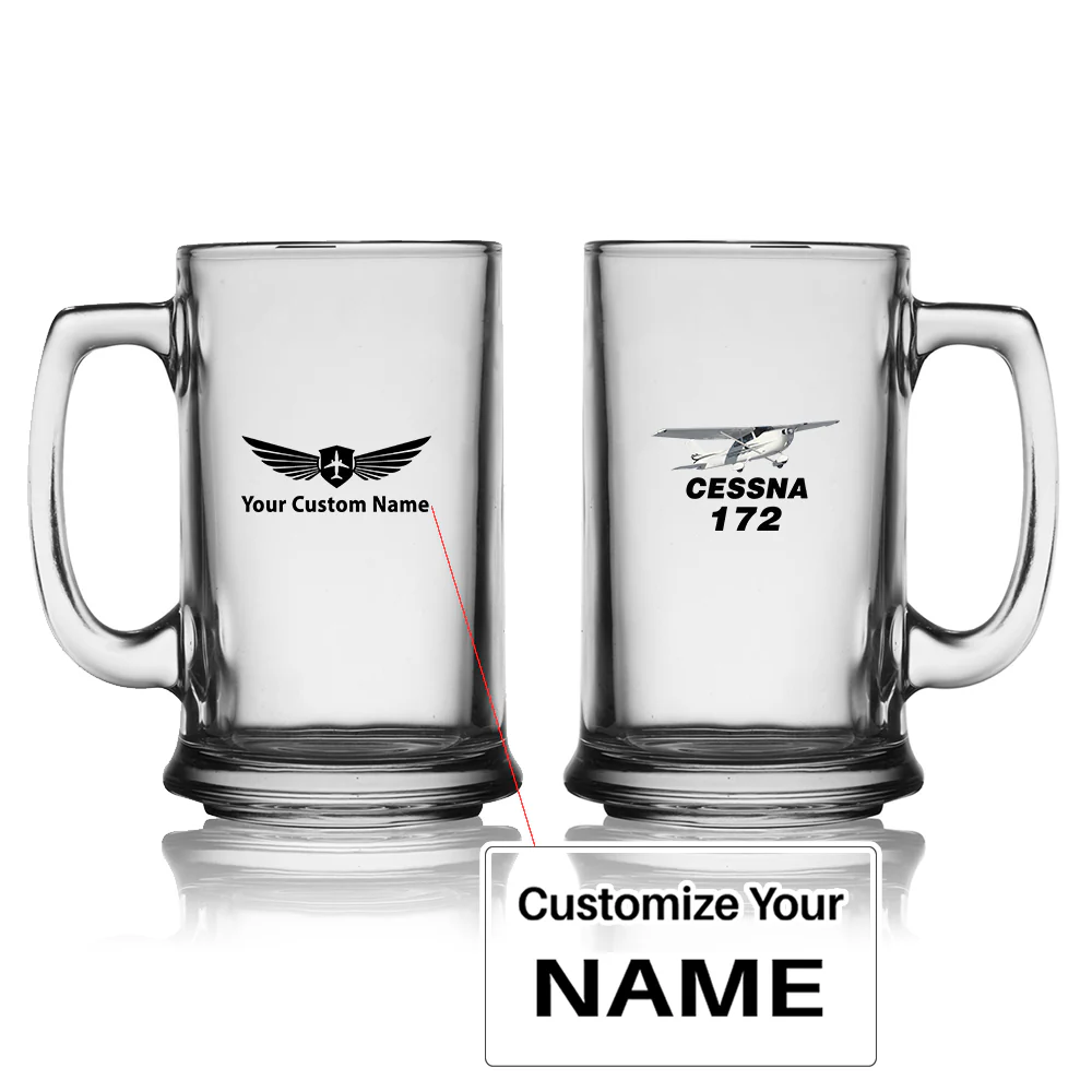 The Cessna 172 Designed Beer Glass with Holder