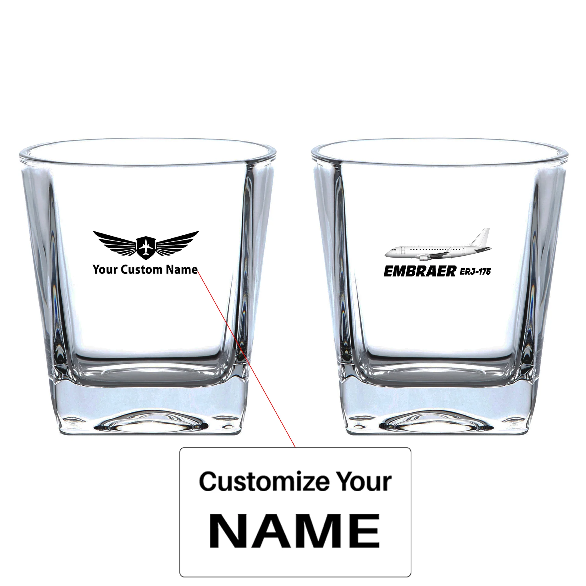 The Embraer ERJ-175 Designed Whiskey Glass