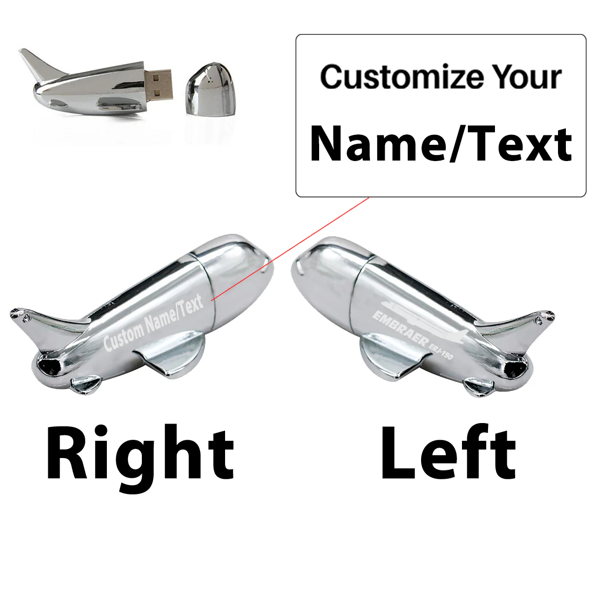 The Embraer ERJ-190 Designed Airplane Shape USB Drives - Image 3
