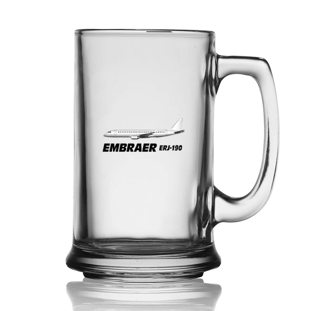 The Embraer ERJ-190 Designed Beer Glass with Holder - Image 2