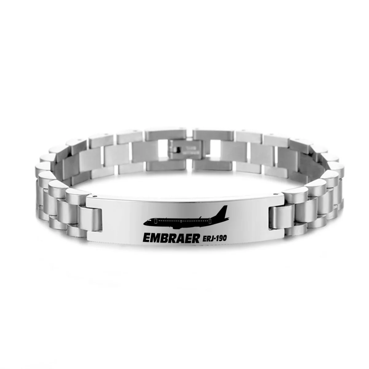 The Embraer ERJ-190 Designed Stainless Steel Chain Bracelets - Image 2