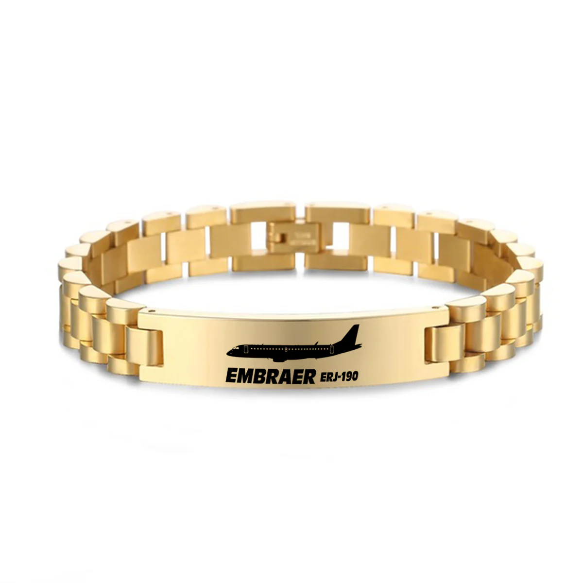 The Embraer ERJ-190 Designed Stainless Steel Chain Bracelets - Image 4