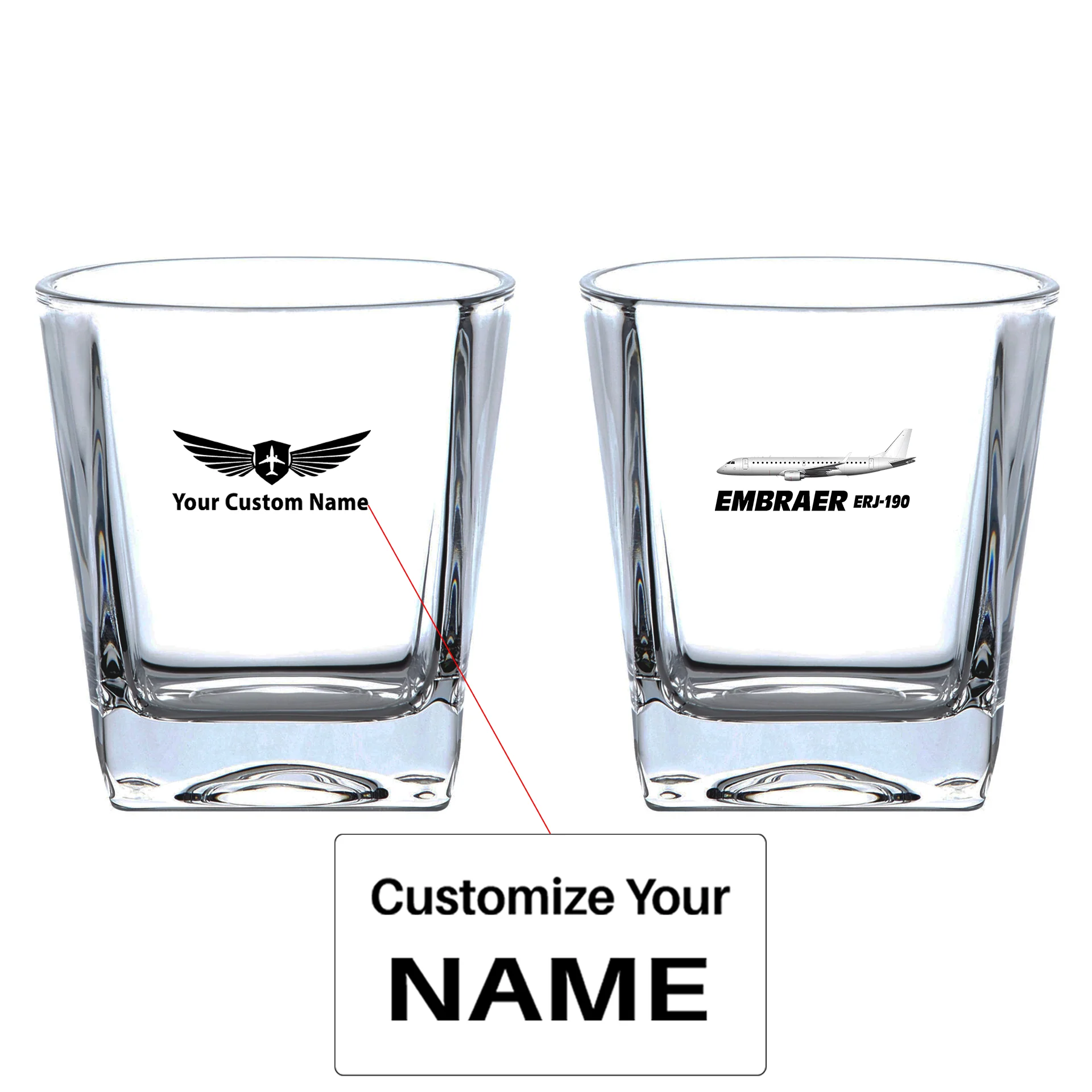 The Embraer ERJ-190 Designed Whiskey Glass