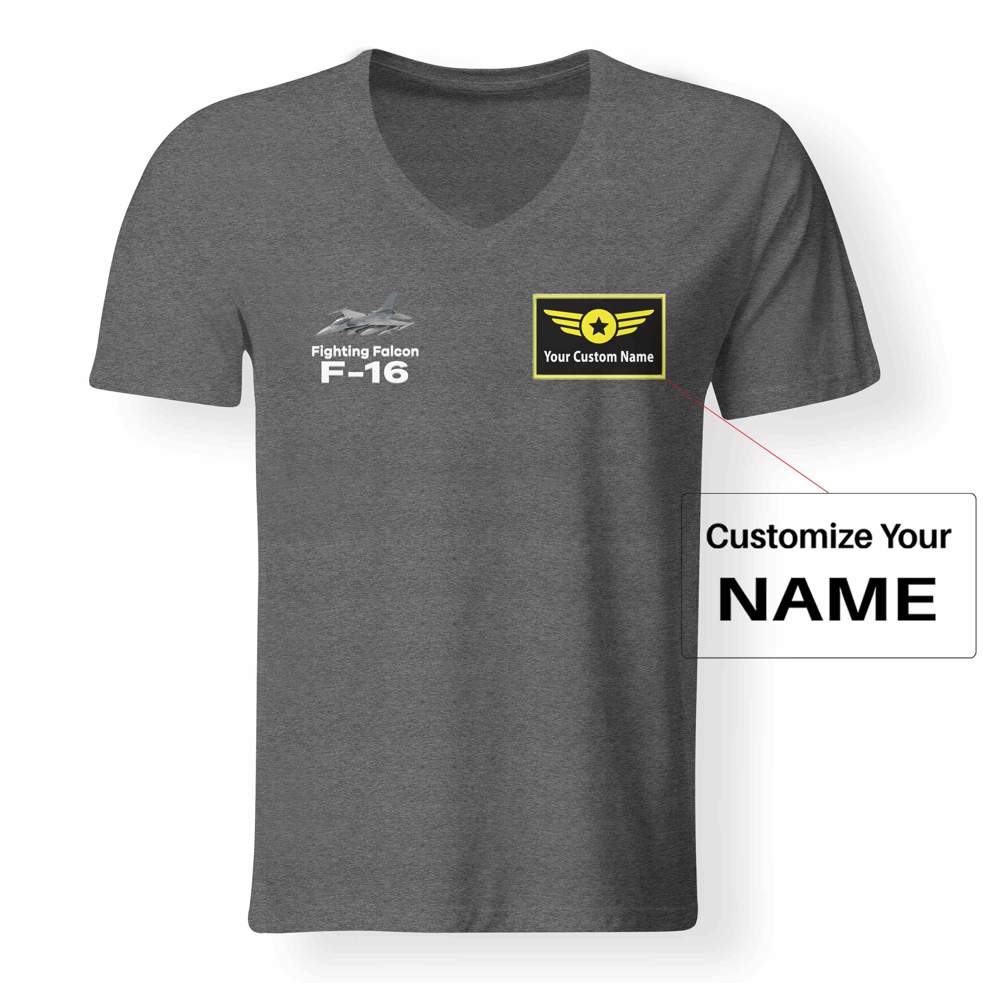 The Fighter Jet 16 Designed V-Neck T-Shirts - Image 5
