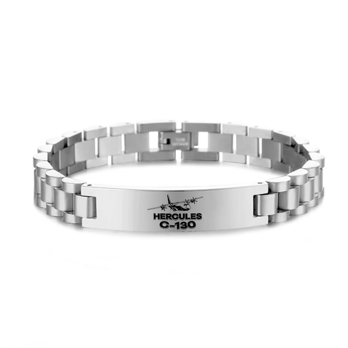 The Fighter Jet 16 Silhouette  Designed Stainless Steel Chain Bracelets - Image 2