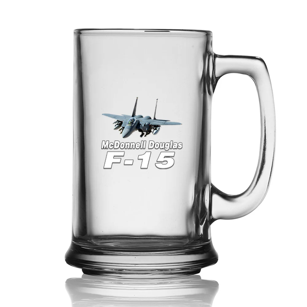 The McDonnell Douglas F15 Designed Beer Glass with Holder - Image 2