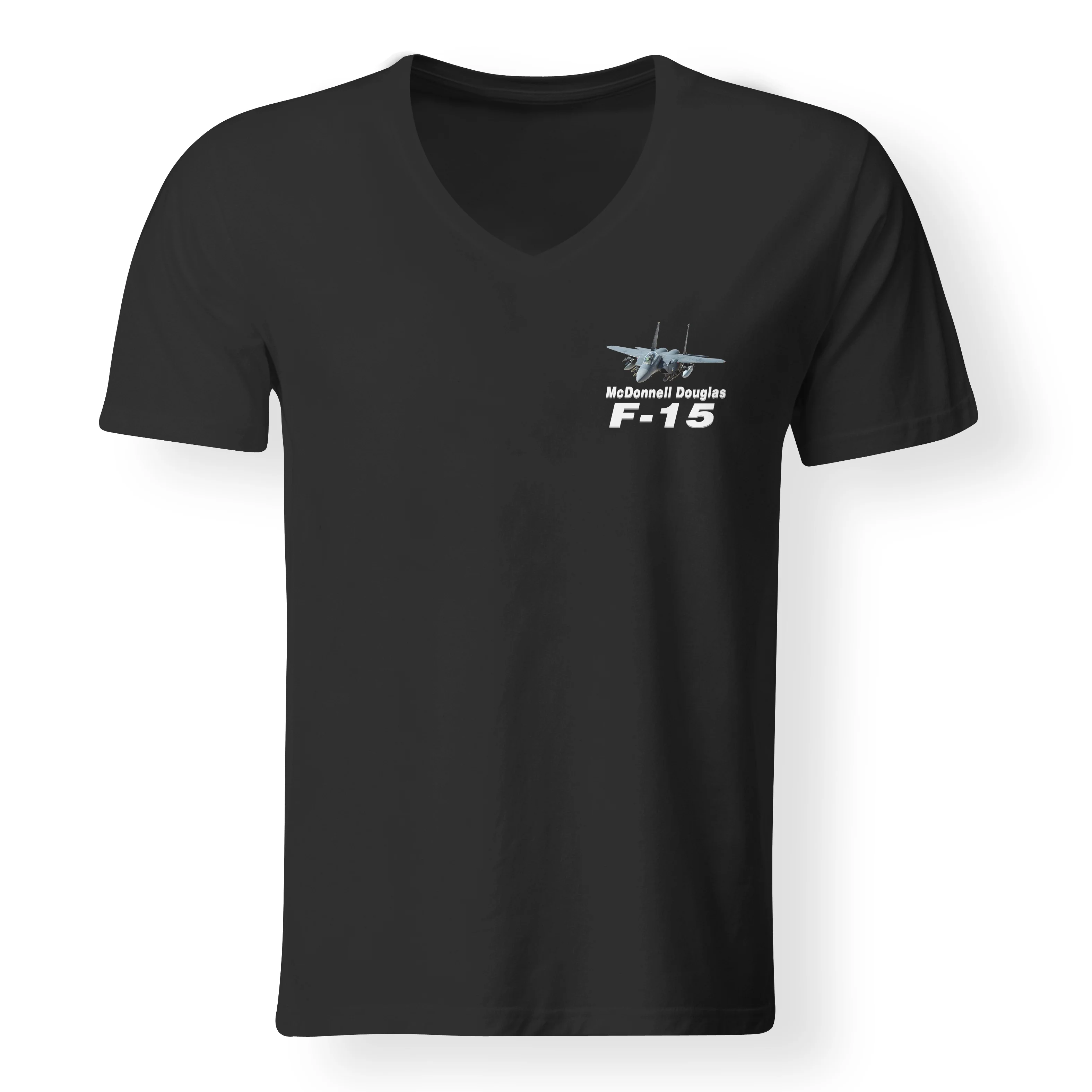 The McDonnell Douglas F15 Designed V-Neck T-Shirts - Image 3