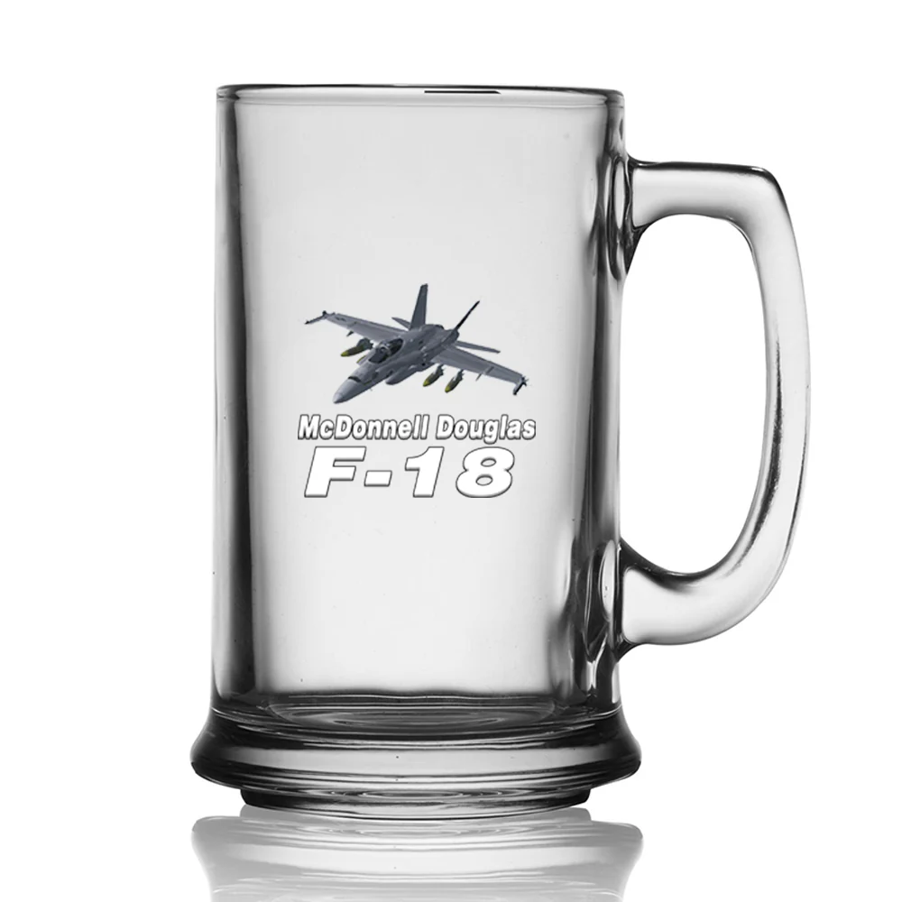 The McDonnell Douglas F18 Designed Beer Glass with Holder - Image 2