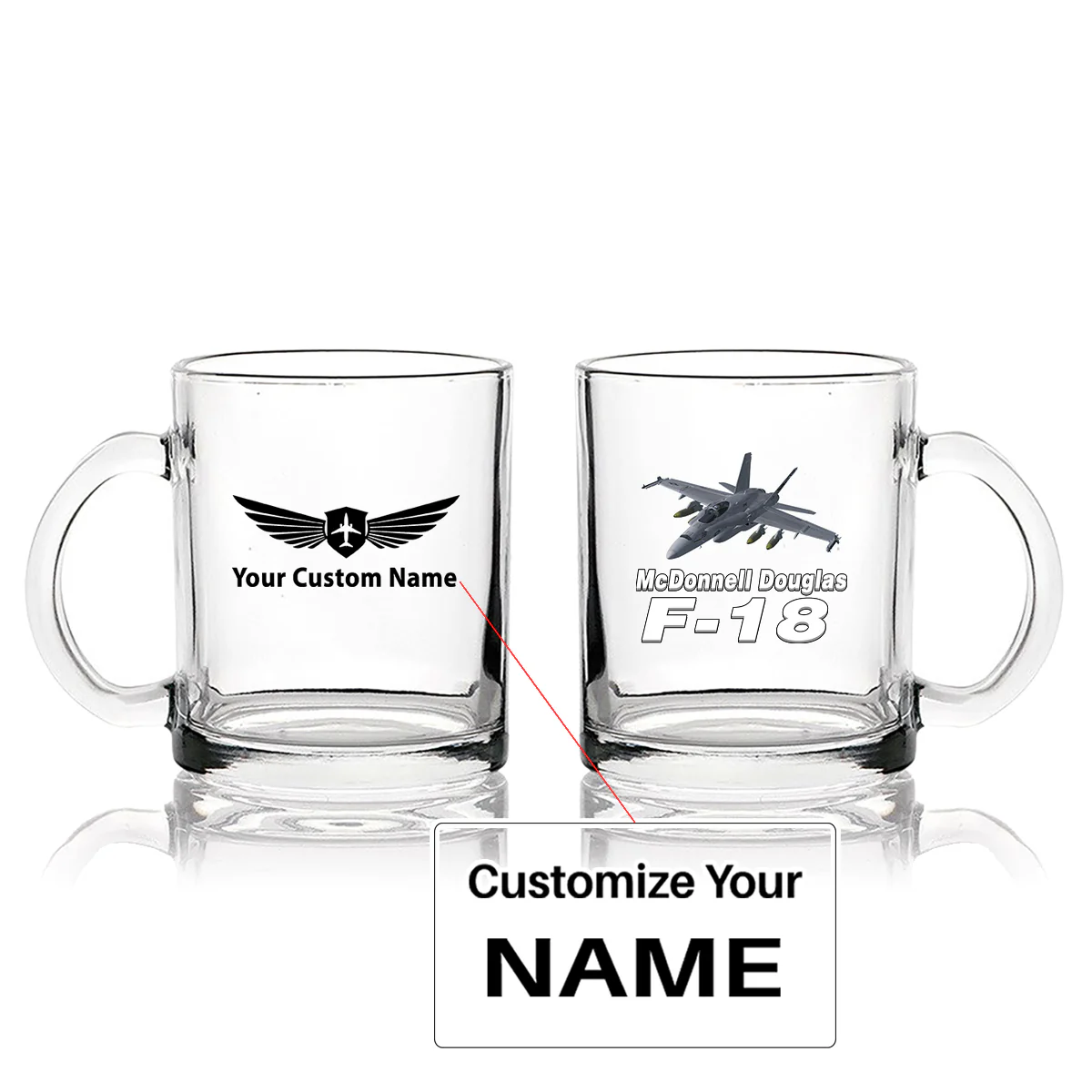 The McDonnell Douglas F18 Designed Coffee & Tea Glasses