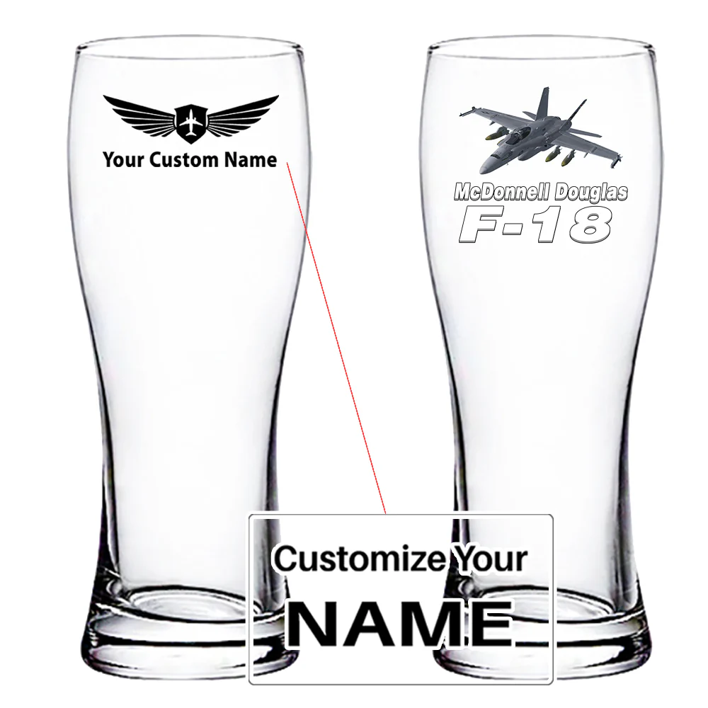The McDonnell Douglas F18 Designed Pilsner Beer Glasses