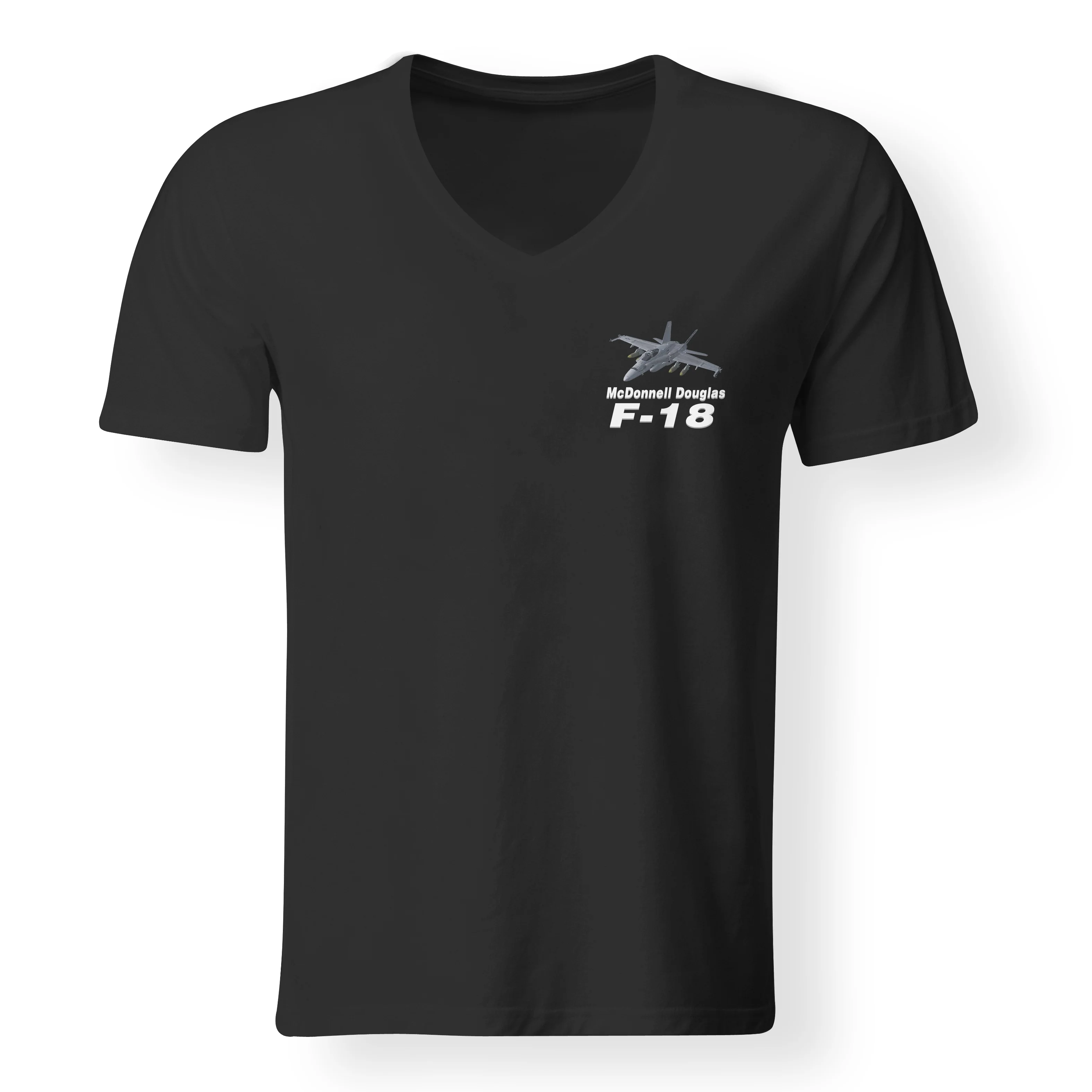 The McDonnell Douglas F18 Designed V-Neck T-Shirts - Image 3
