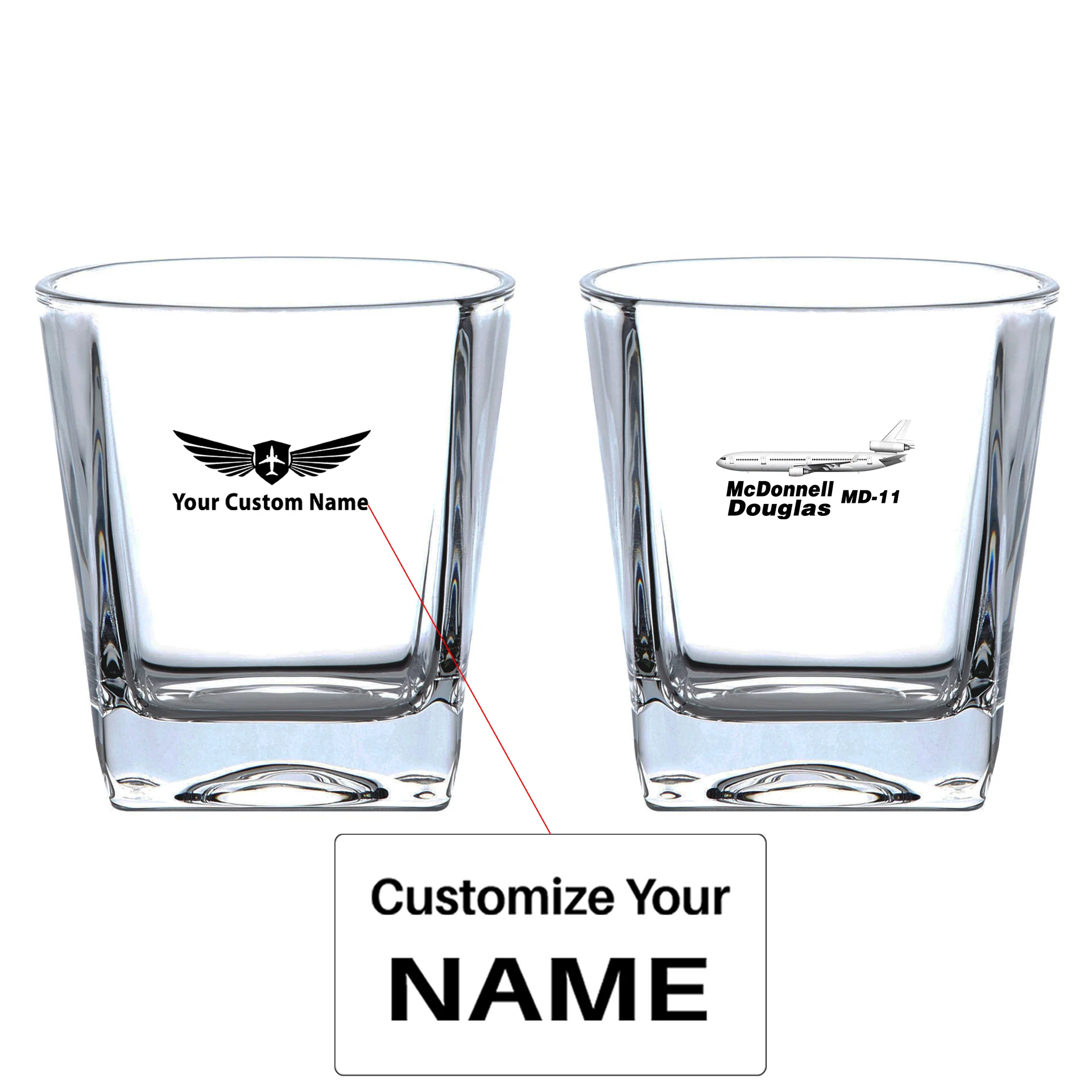 The McDonnell Douglas MD-11 Designed Whiskey Glass