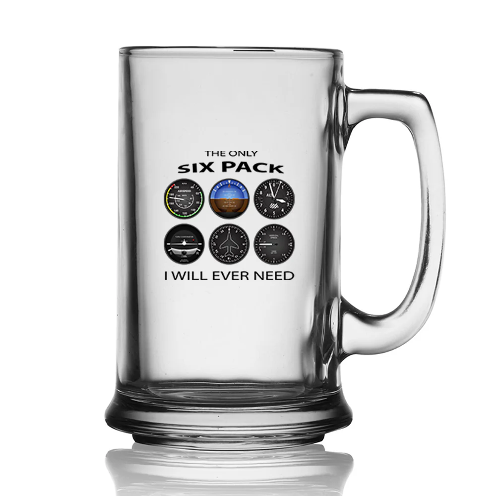 The Only Six Pack I Will Ever Need Designed Beer Glass with Holder - Image 2