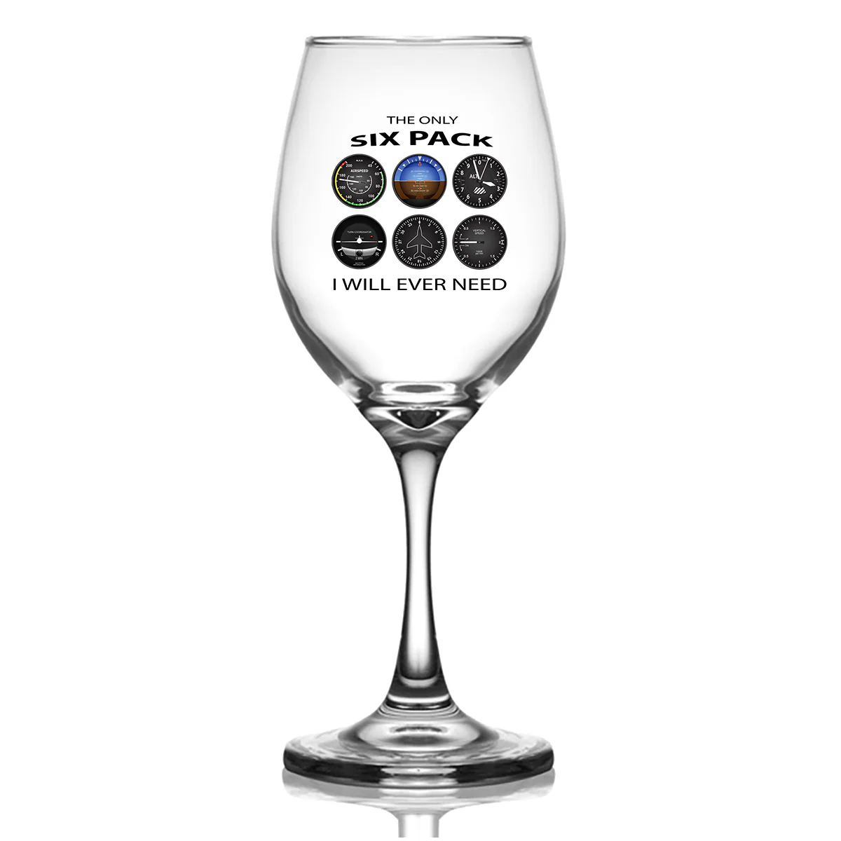 The Only Six Pack I Will Ever Need Designed Wine Glasses - Image 2