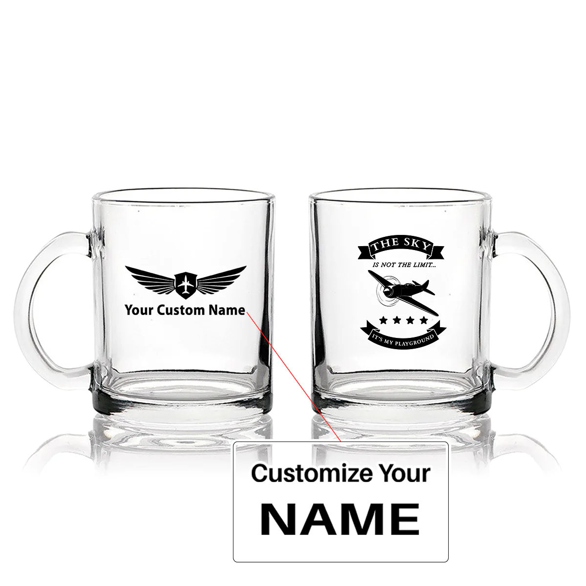 The Sky is not the limit, It's my playground Designed Coffee & Tea Glasses