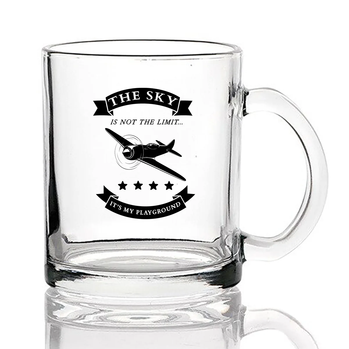 The Sky is not the limit, It's my playground Designed Coffee & Tea Glasses - Image 2