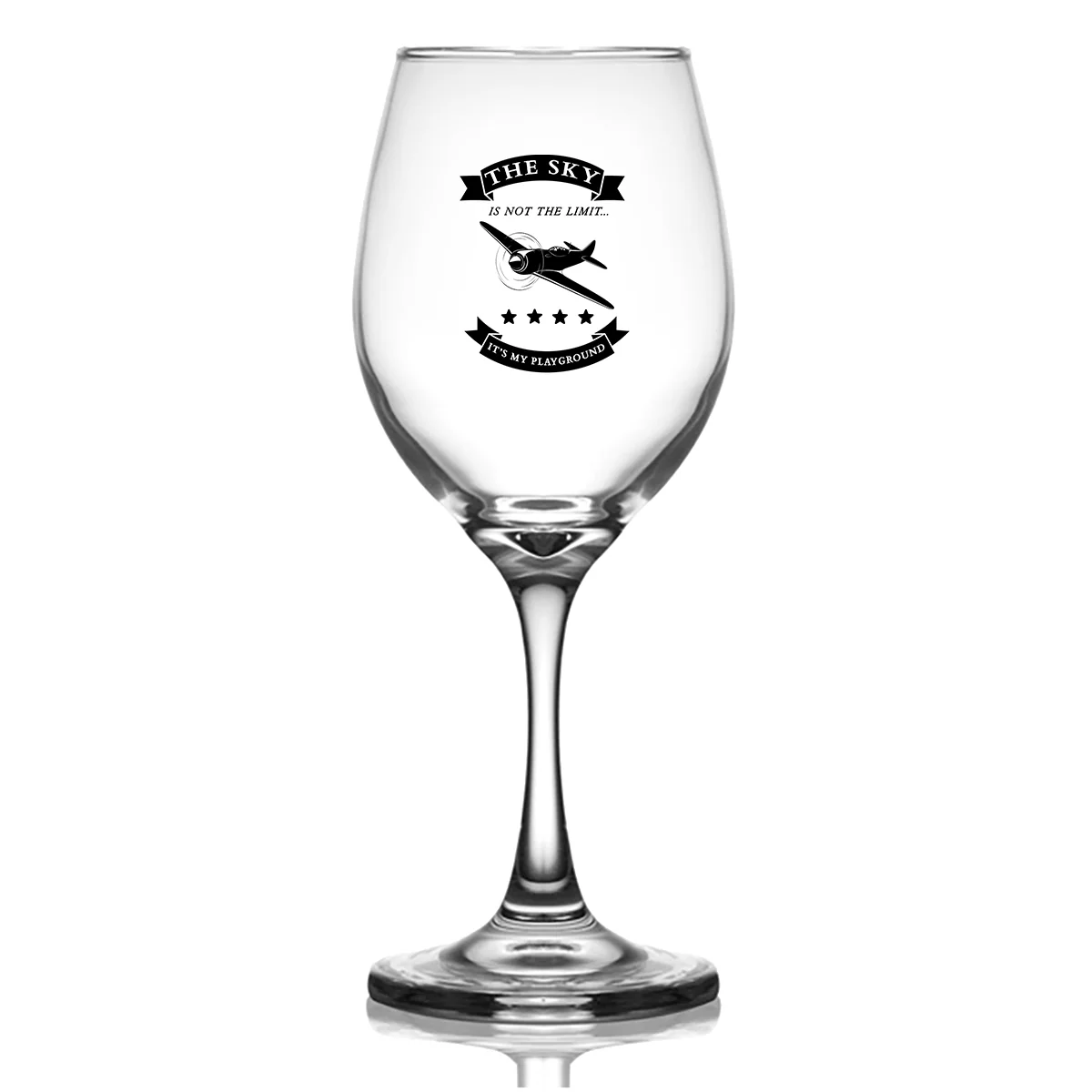 The Sky is not the limit, It's my playground Designed Wine Glasses - Image 2