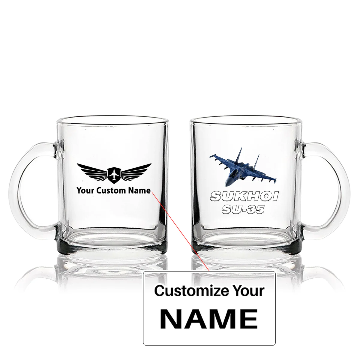 The Sukhoi SU-35 Designed Coffee & Tea Glasses