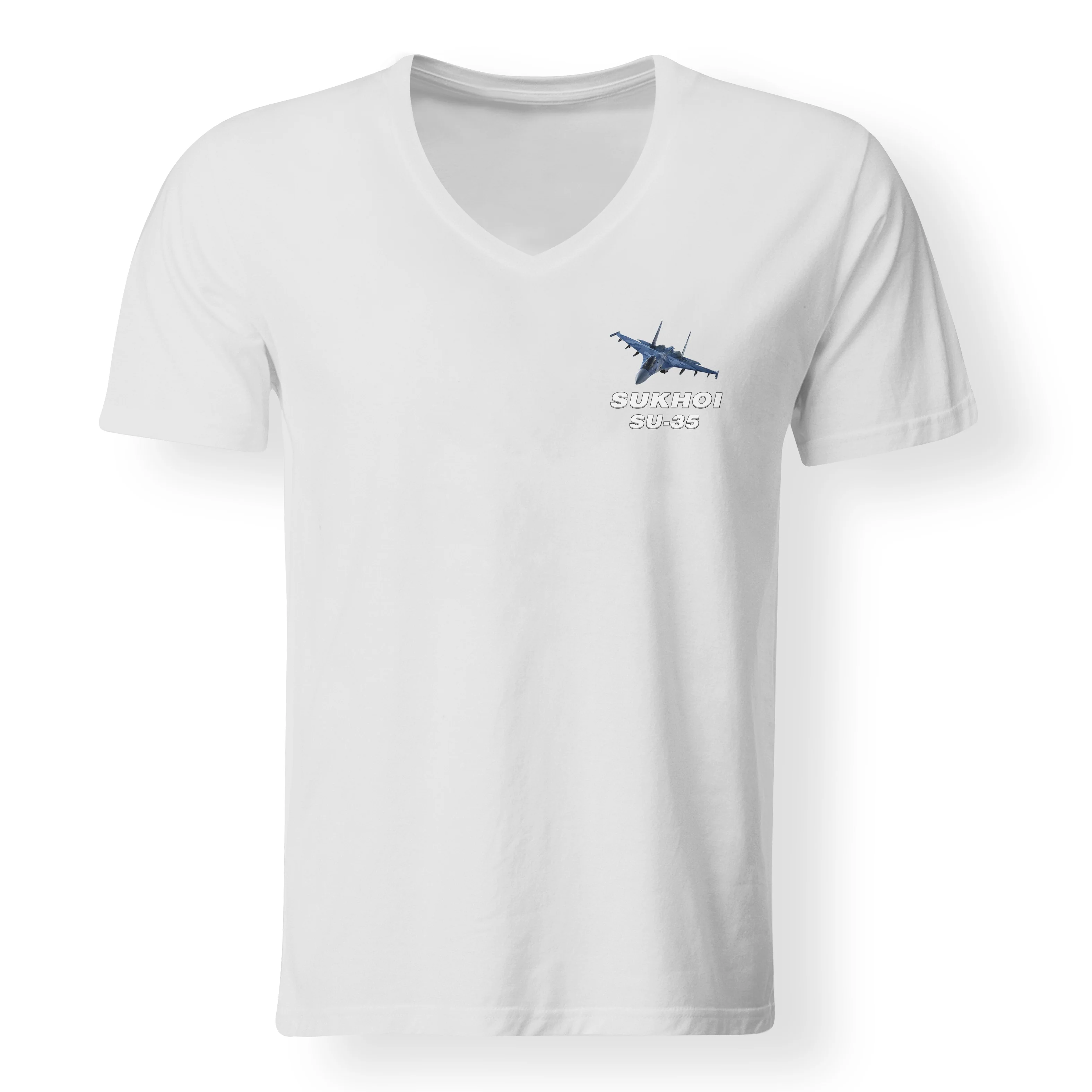 The Sukhoi SU-35 Designed V-Neck T-Shirts - Image 20