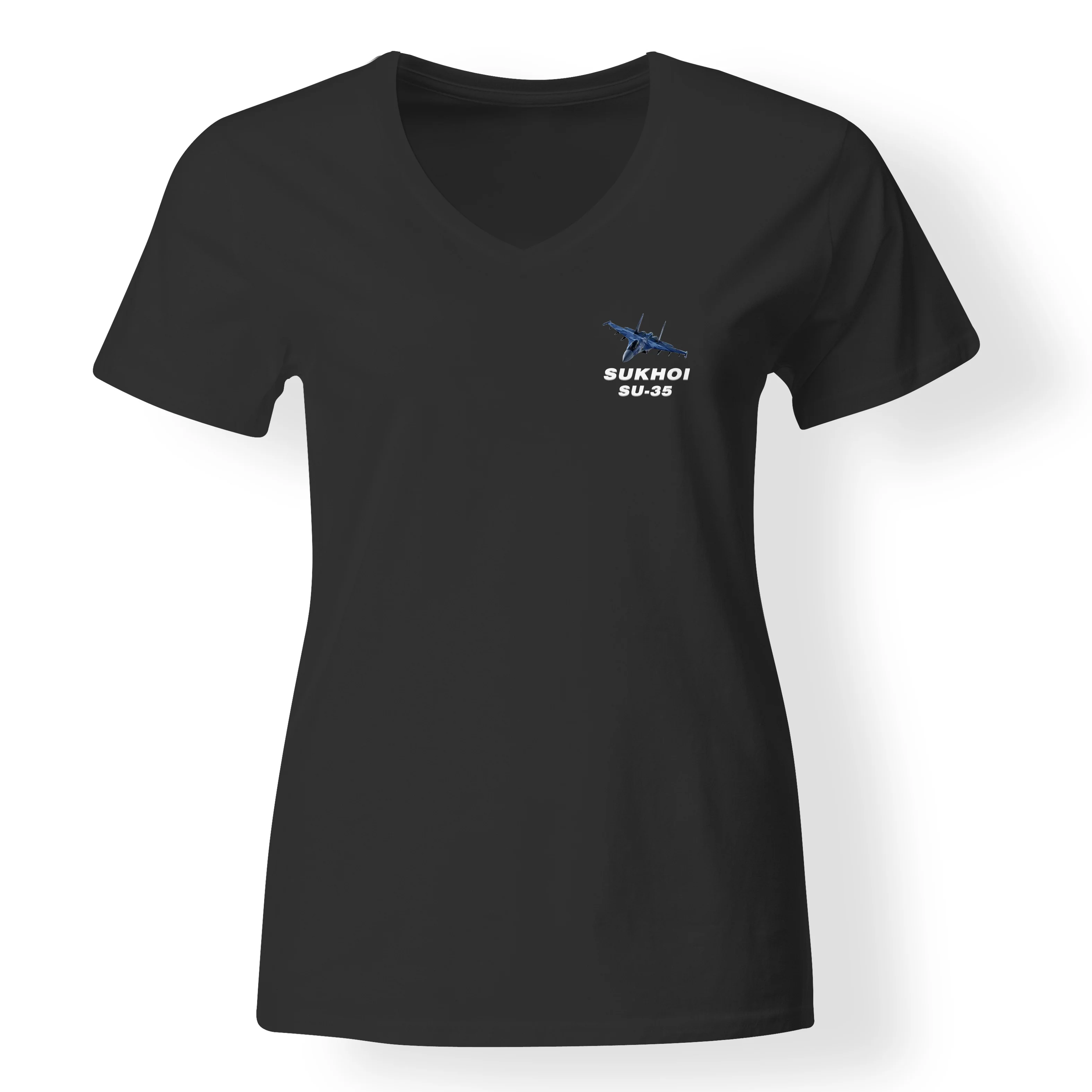 The Sukhoi SU-35 Designed V-Neck T-Shirts - Image 3